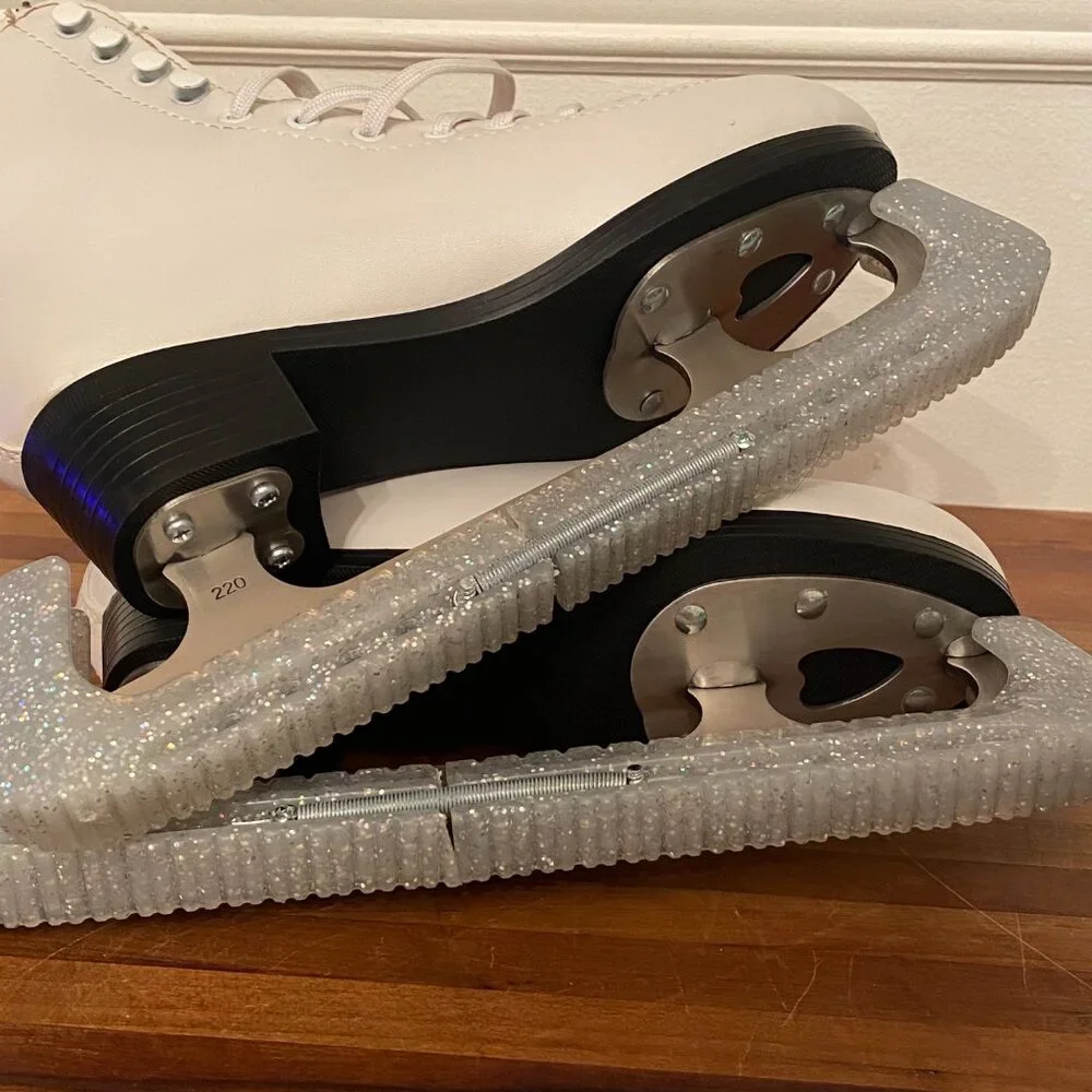 Ice Skates White Ice Figure Skating Shoe by American Athletic Girls Youth Size 5 - Picture 6 of 15